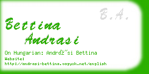 bettina andrasi business card